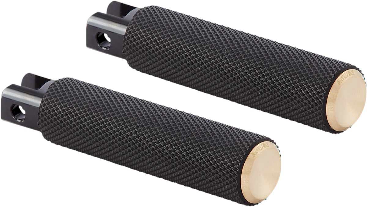 Arlen Ness Brass Knurled Foot Pegs Fits Indian Chief - Click Image to Close