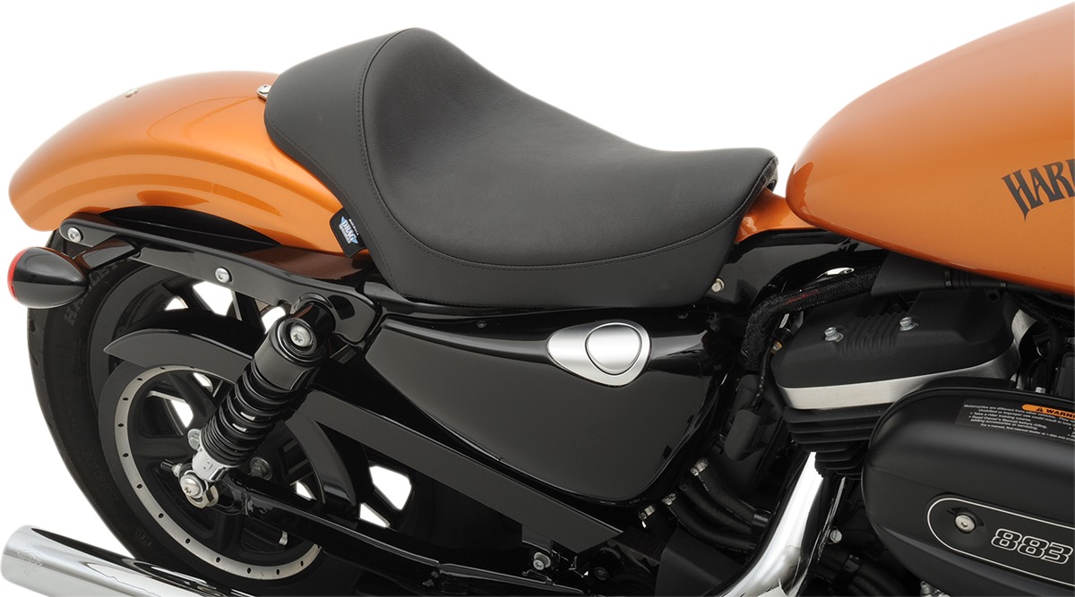 Cafe Plain Vinyl Solo Seat Black Foam - For 10-20 Harley XL - Click Image to Close