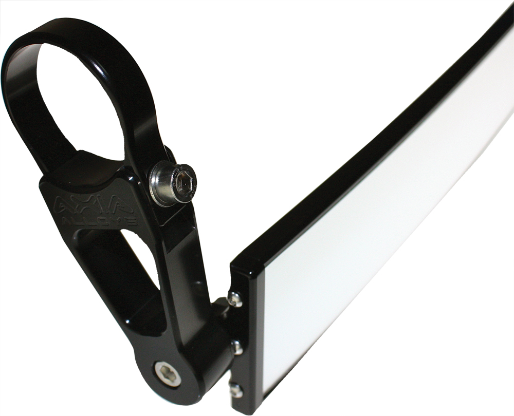AXIA 17in Panoramic Rear View Mirror Black 1.5in Arm Clamp Mount - Wide rear view mirror for ATV/UTV, clamp mount needed - Click Image to Close