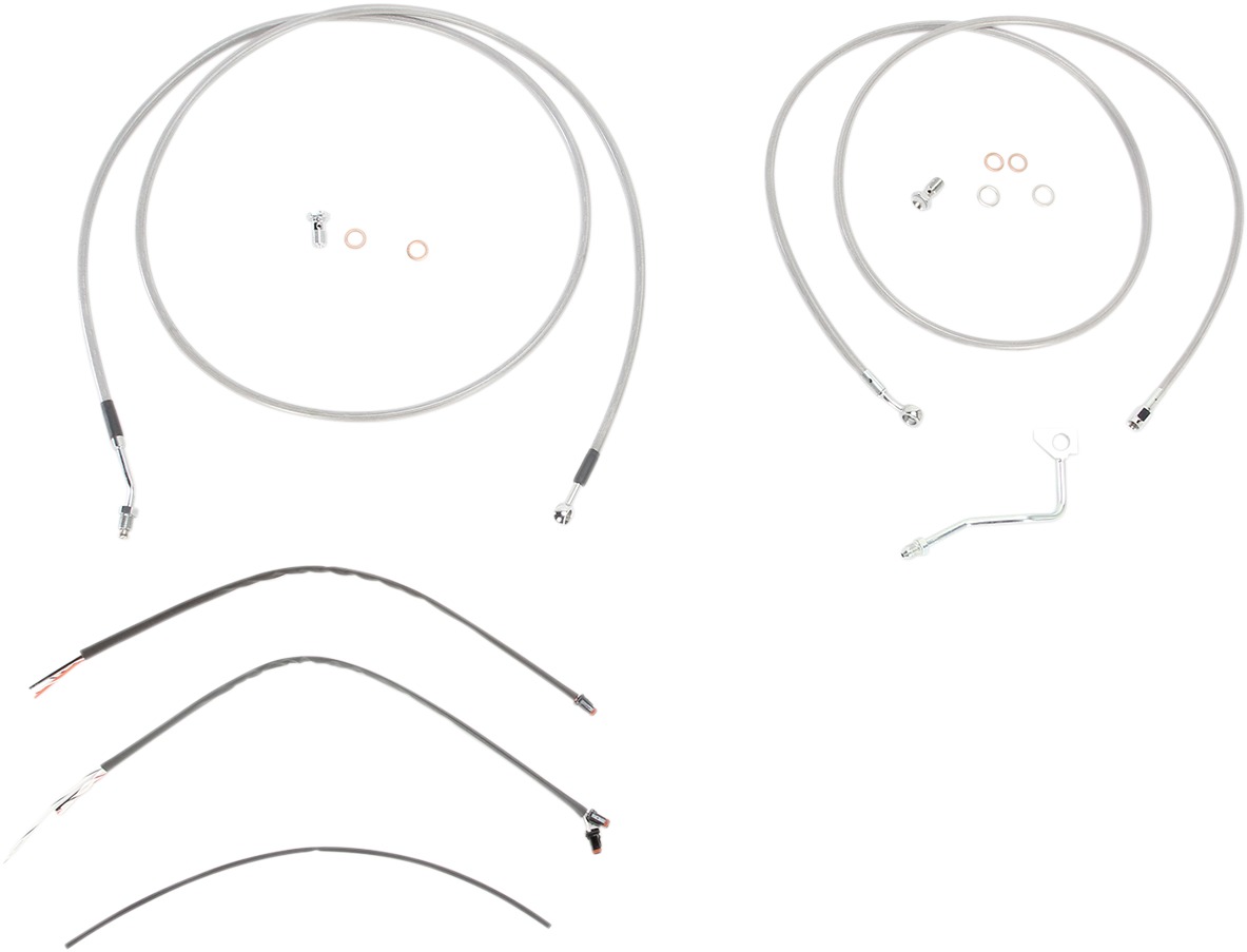 Extended Braided S.S. Control Cable Kit for Baggers - 13" tall bars (ABS) - Click Image to Close