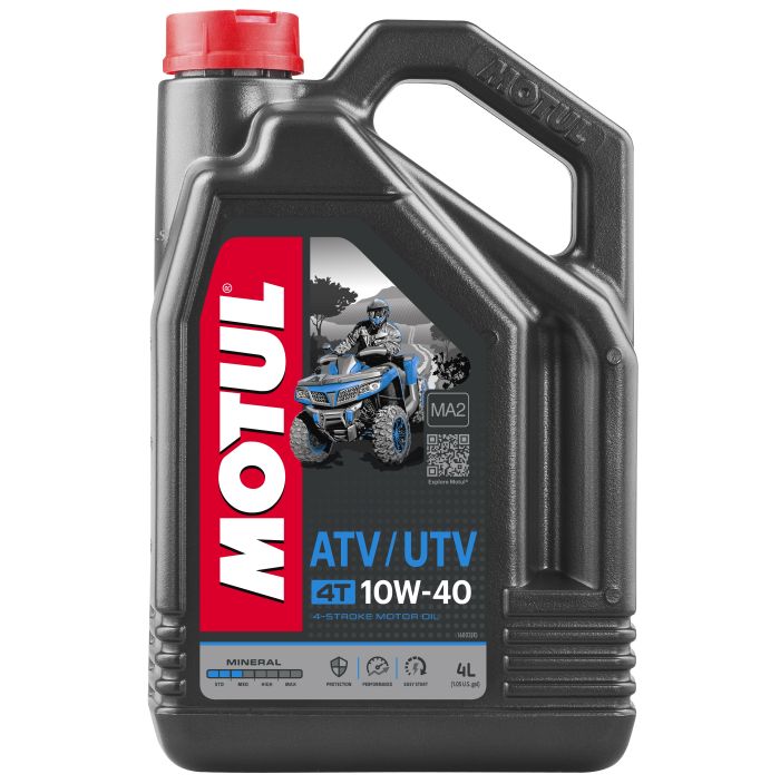 Motul Quad 4T 10W40 ATV/UTV Engine Oil 4 Liter - 4L 10W-40 mineral oil for ATV/UTV engines - Click Image to Close