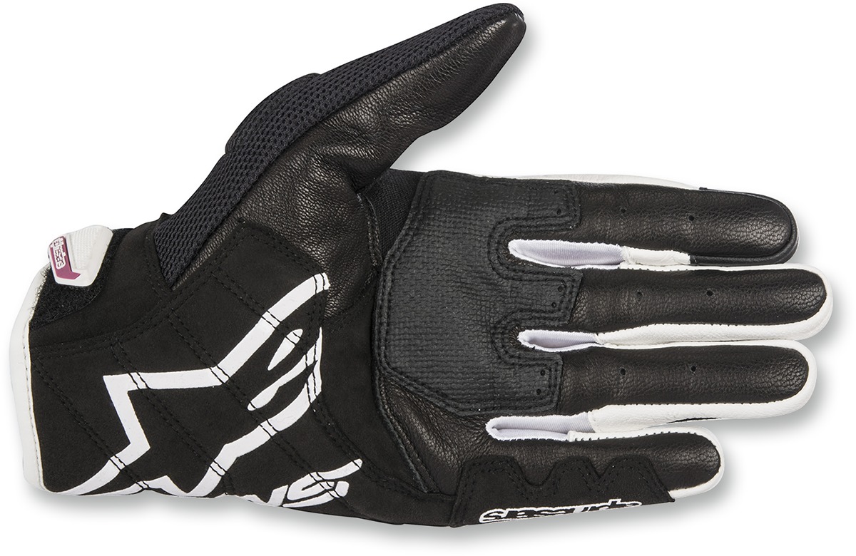 Women's SMX-2 V2 Air Carbon Motorcycle Gloves Black/White Medium - Click Image to Close