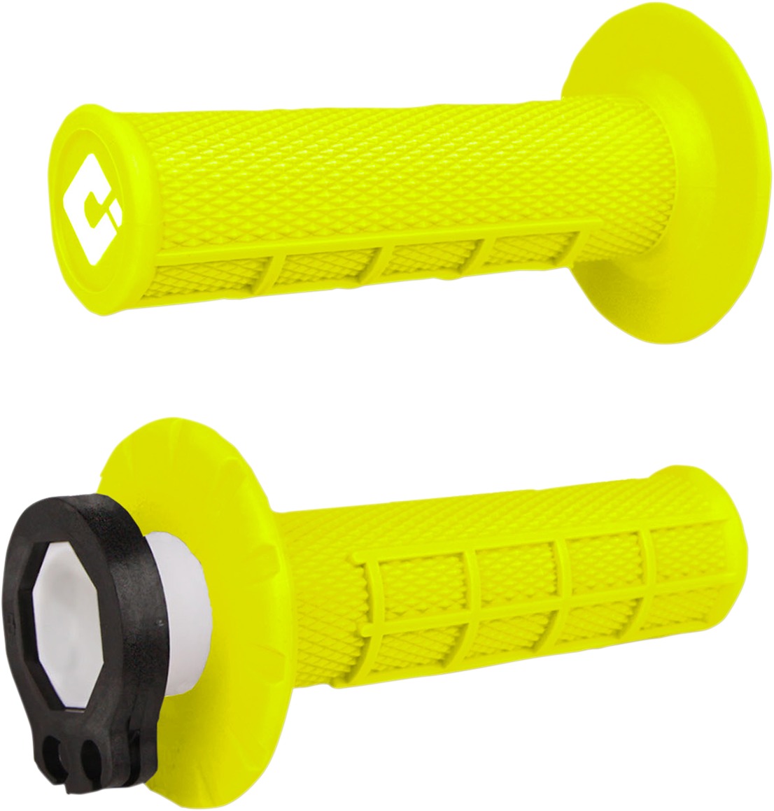 MX V2 Lock On MX Grips System - Half Waffle, Fluorescent Yellow - Click Image to Close