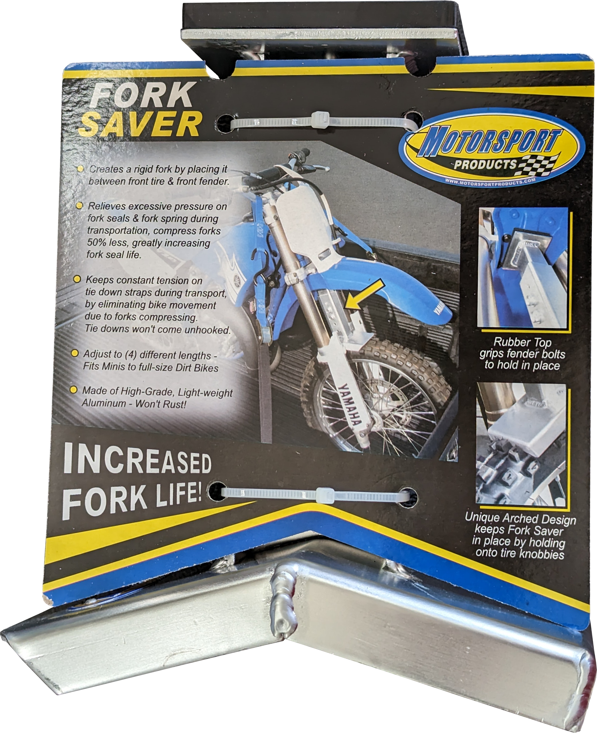 Aluminum Fork Saver - Adjustable Fork Support Fits Most Dirt Bikes - Click Image to Close