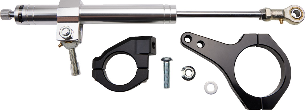 Drag Specialties Steering Damper Kit Satin Chrome For RH1250S Sportster S - Steering damper kit for Harley RH1250S Sportster S - Click Image to Close
