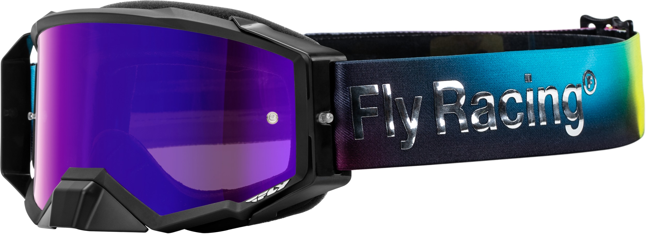 Fly Racing Zone Elite Legacy Goggle Fuchsia/Electric Blue/Hi-Vis - Premium offroad goggles with clear lens - Click Image to Close