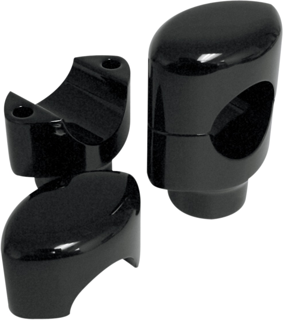 Drag Specialties Big Buffalo 1-1/2in Handlebar Risers Gloss Black Pair - For 1-1/2in Big Buffalo bars and select cruisers - Click Image to Close