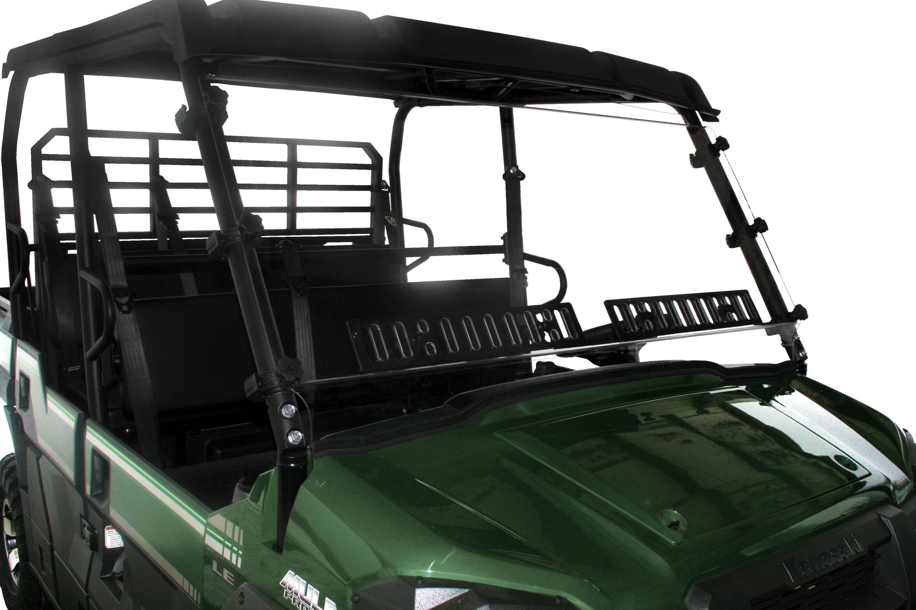 Full Windshield Hard Coat Dual Vent - For 15-17 Kawasaki Mule Pro - Click Image to Close