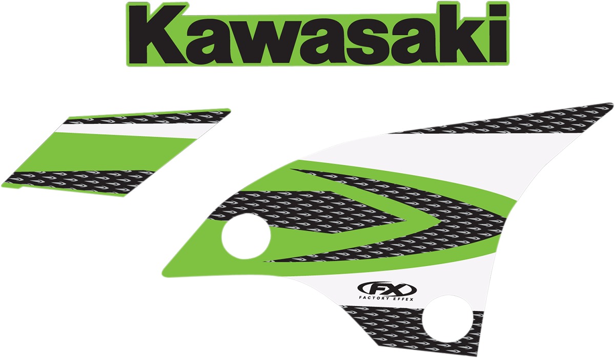 Factory Look Tank / Shroud Graphics - 2008 Style - For 06-08 Kawasaki KX250F - Click Image to Close