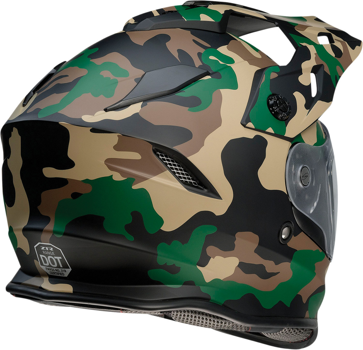 Range Dual Sport Helmet Medium - Woodland Camo - Click Image to Close