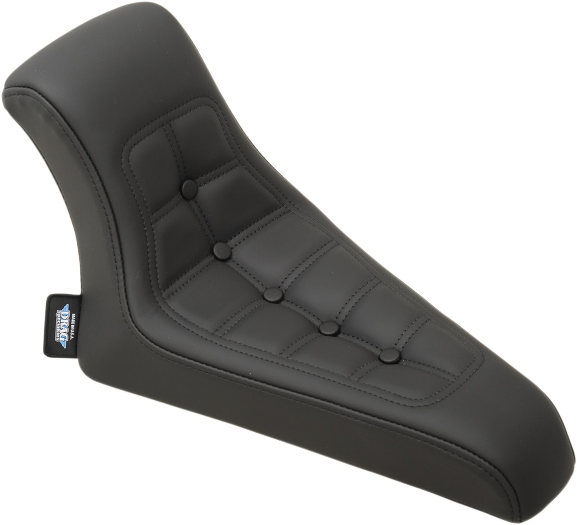 Drag Specialties Low Rider Solo Seat Black Scorpion Stitched - Black solo seat for custom hardtail frames - Click Image to Close