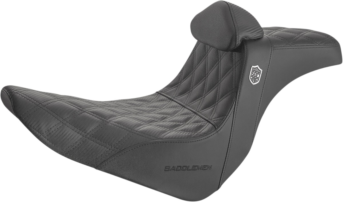 Saddlemen Pro Series SDC Performance Grip Seat Black For Harley Low Rider - 2-up seat with GelCore for Harley Low Rider models - Click Image to Close