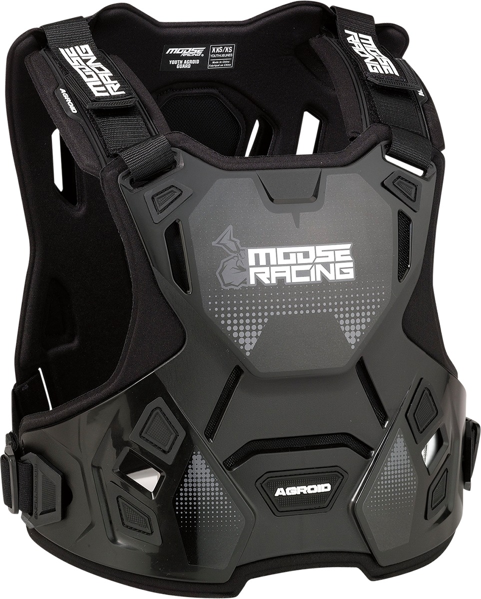 Moose Offroad Agroid Youth Chest Guard 2XS/XS Black - Chest protector for youth riders, Black, 2XS/XS - Click Image to Close