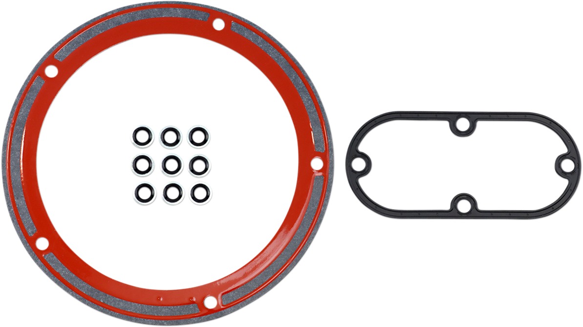 Gasket Kit - Primary Inspection Cover w/ Foam Beaded Derby - 99-06 Big Twin Softail & Dyna - Click Image to Close