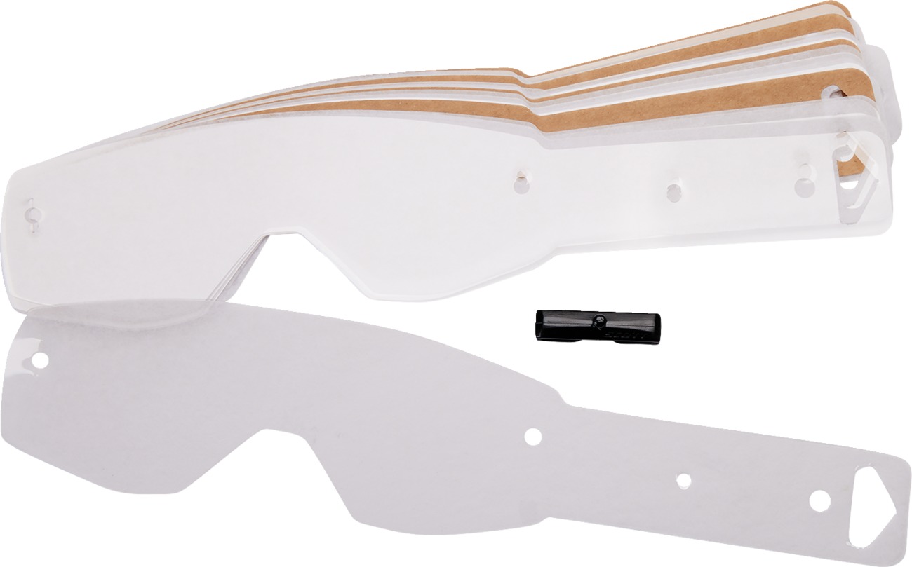 Scott Works Tear-Offs 20-Pack Clear For Hustle/Tyrant Goggles - Click Image to Close