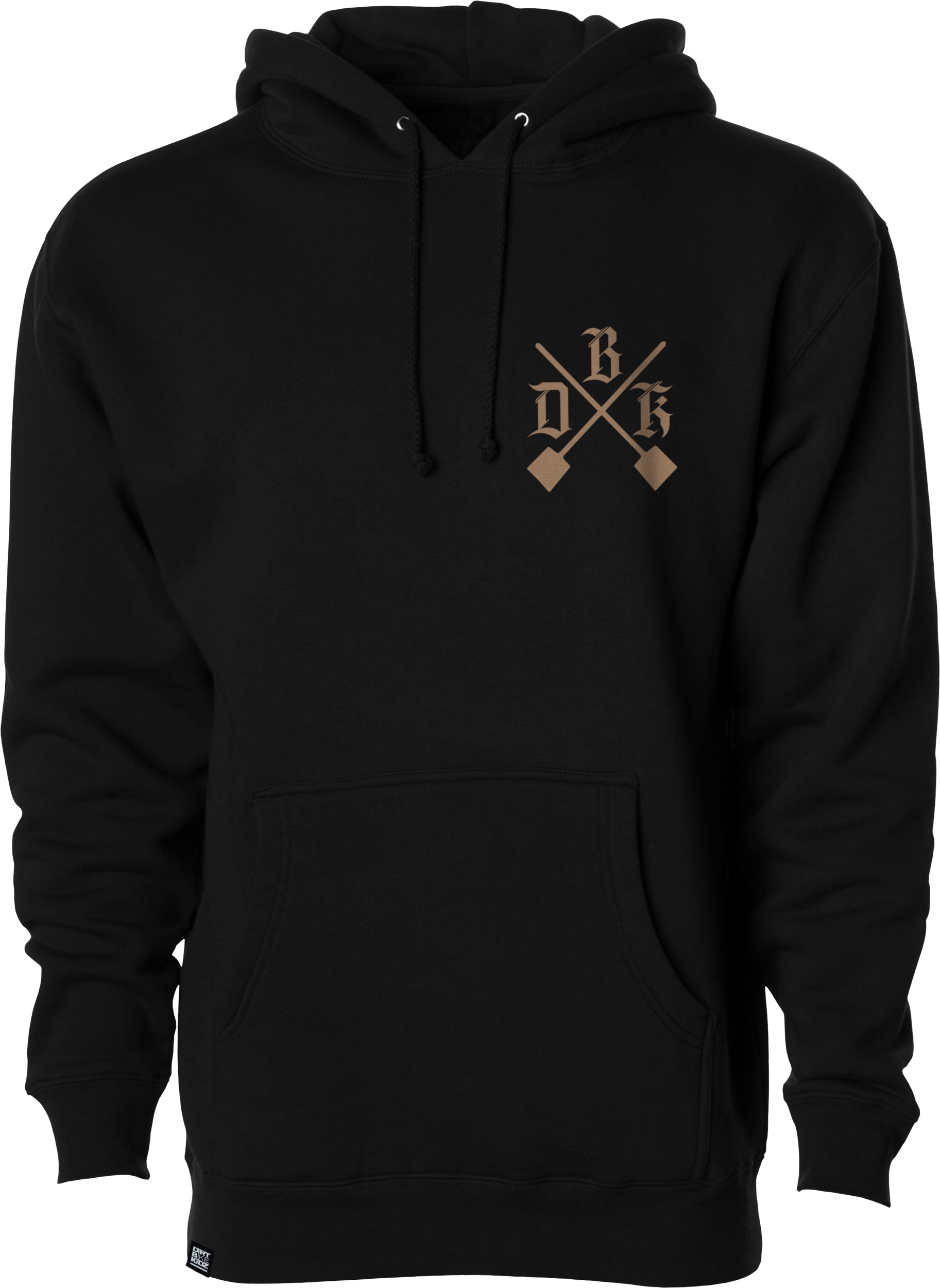 DBK Camo Shovels Hoodie Black Large - Large black camo hoodie, 70/30 cotton-poly blend - Click Image to Close