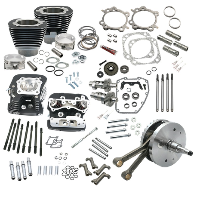 S&S 124in Hot Set Up Kit w/ Heads - Wrinkle Black - Click Image to Close
