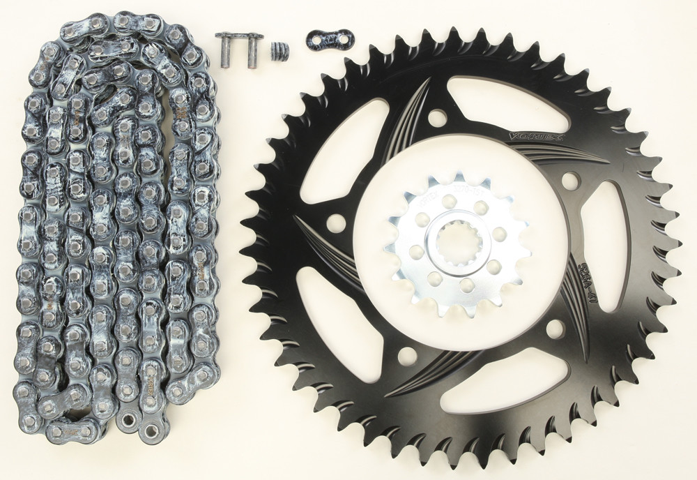 V3 Chain & Sprocket Kit Black RX Chain 520 15/47 Hardcoat Aluminum - For 01-03 Suzuki GSX-R600 - Click Image to Close