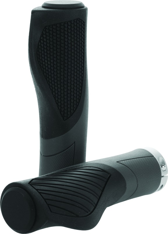 BikeMaster Lock-On Ergo Grips - Black/Grey - Click Image to Close