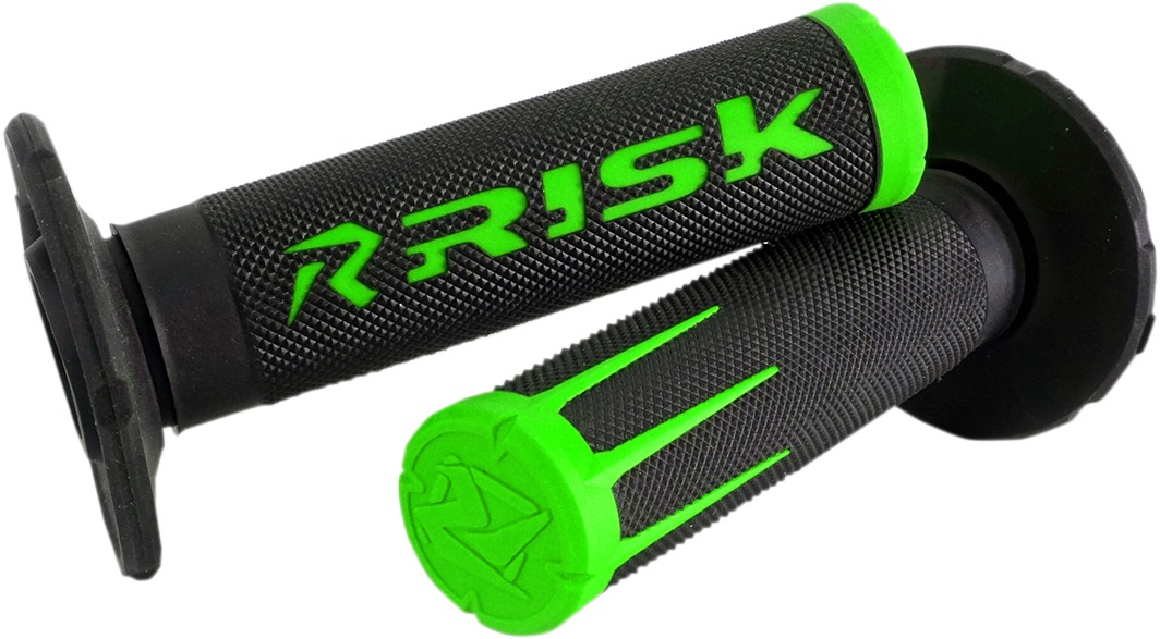 Fusion 2.0 Motorcycle Grips Green - Click Image to Close