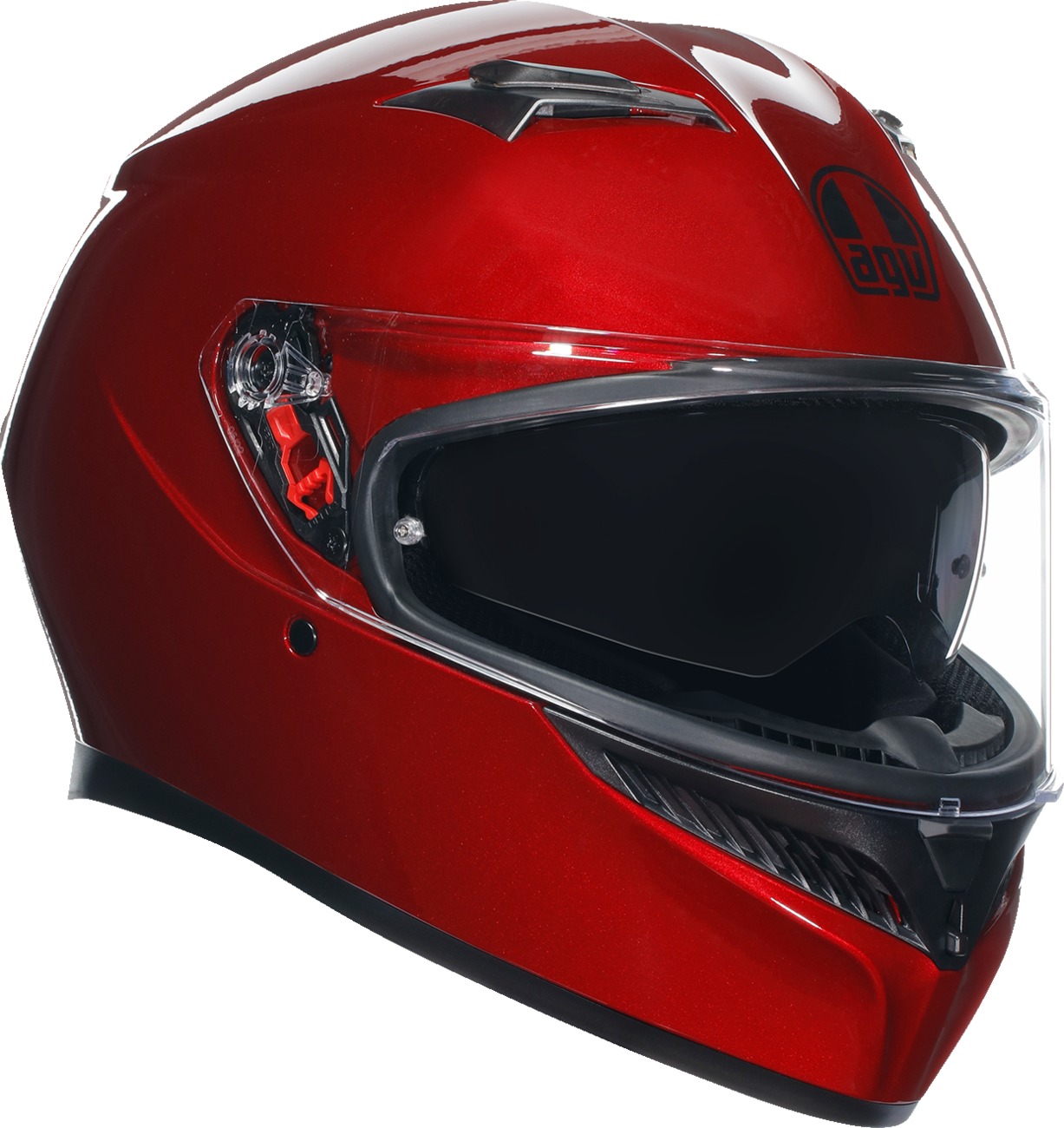 AGV K3 Mono Full Face Helmet Red Gloss 2XL Unisex - Full face helmet with sun visor, size 2XL, Red - Click Image to Close