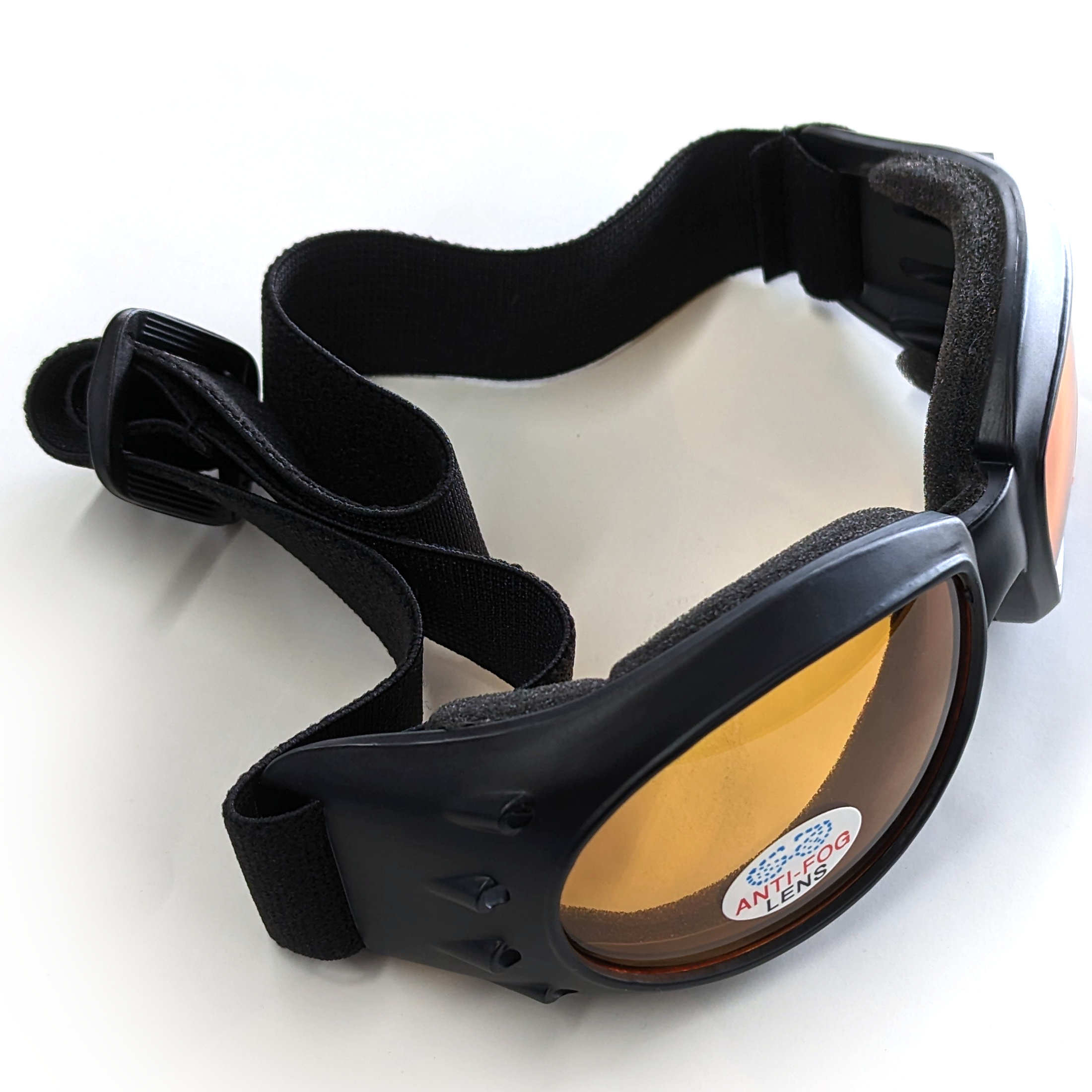A10 Riding Goggles, Amber Lens w/ Foam Padded & Vented Frame - Click Image to Close