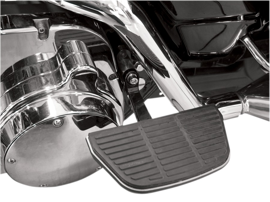 Passenger Floorboard 1" Extensions Polished - For 93-20 HD FLH FLT - Click Image to Close