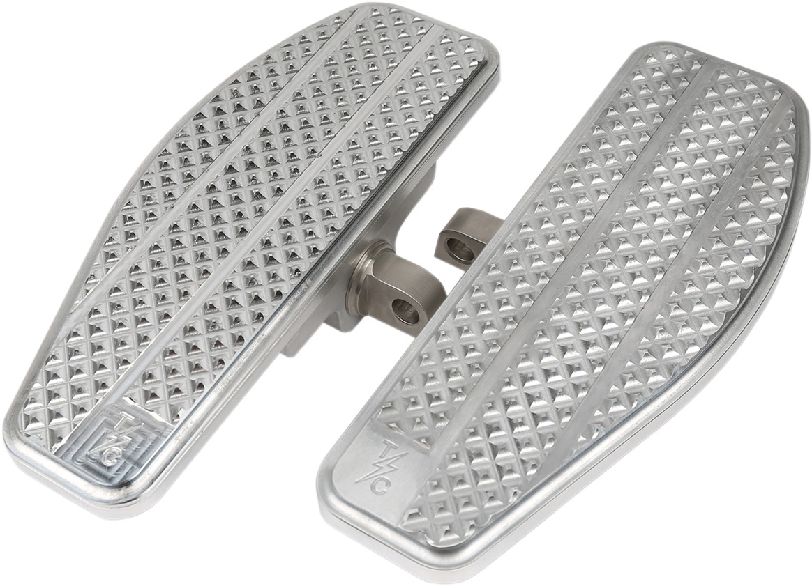 Mini Driver Floorboards Raw Aluminum - For Harley w/ Male FootPeg Mounts - Click Image to Close