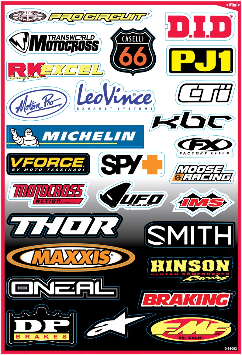 Sponsor Sticker Kit B by Factory Effex - Click Image to Close
