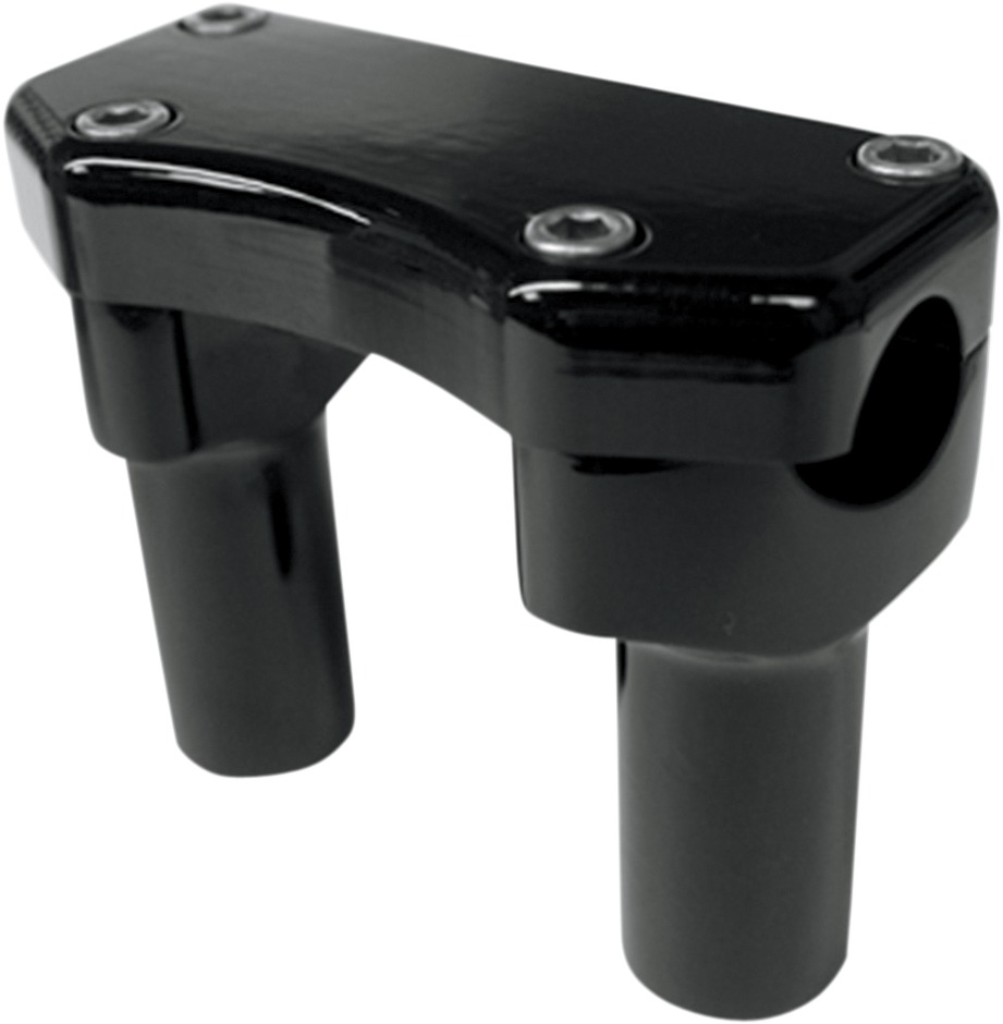 Drag Specialties Buffalo Handlebar Riser & Top Clamp Kit Black 3in Rise - Click Image to Close