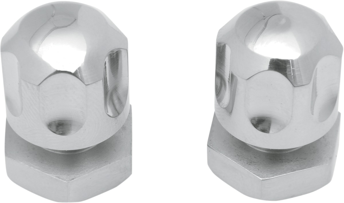 Drag Specialties Six-Shooter Seat Mount Knob Polished Stainless Pair For Harley - Click Image to Close