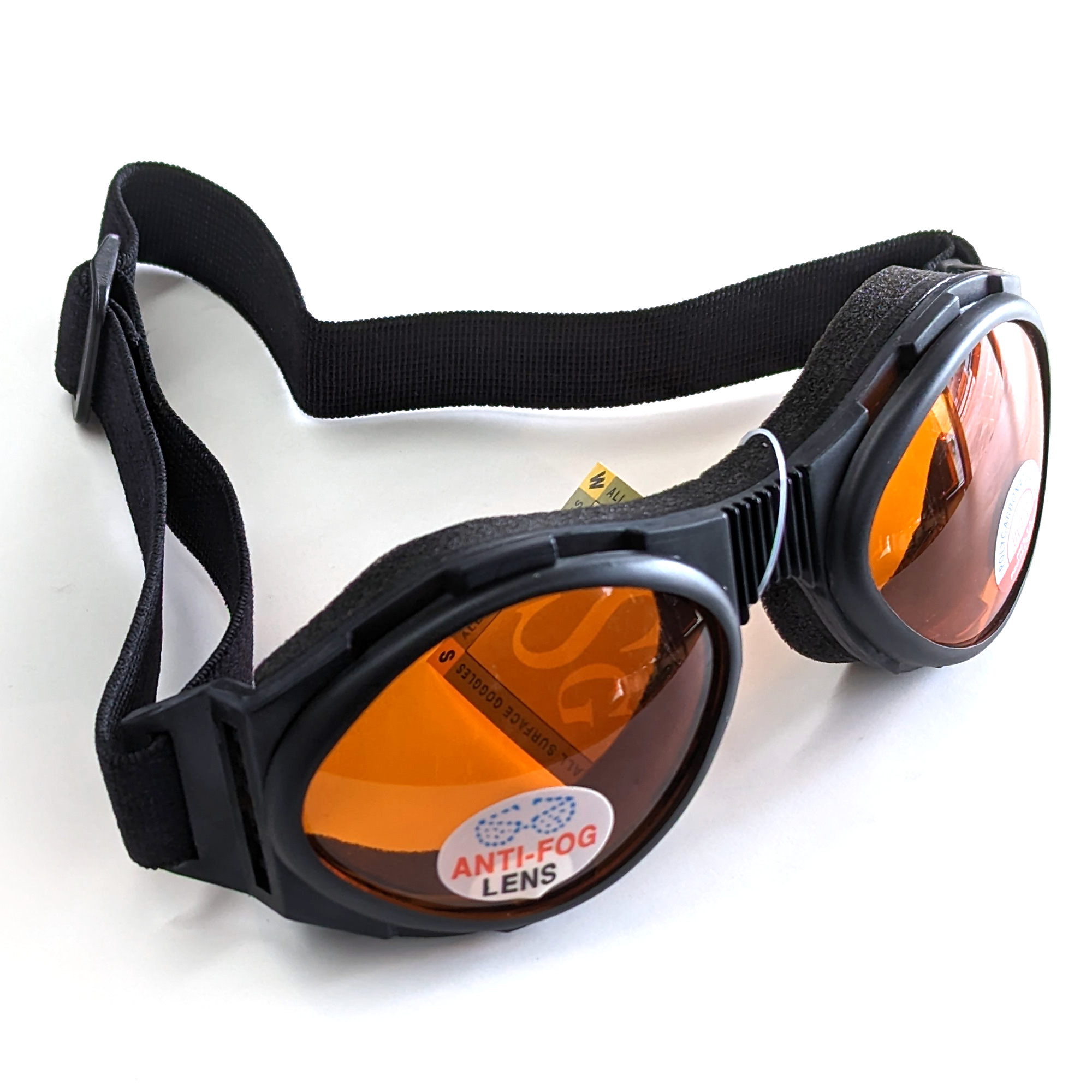 A30 Riding Goggles, Amber Lens w/ Foam Padded & Vented Frame - Click Image to Close