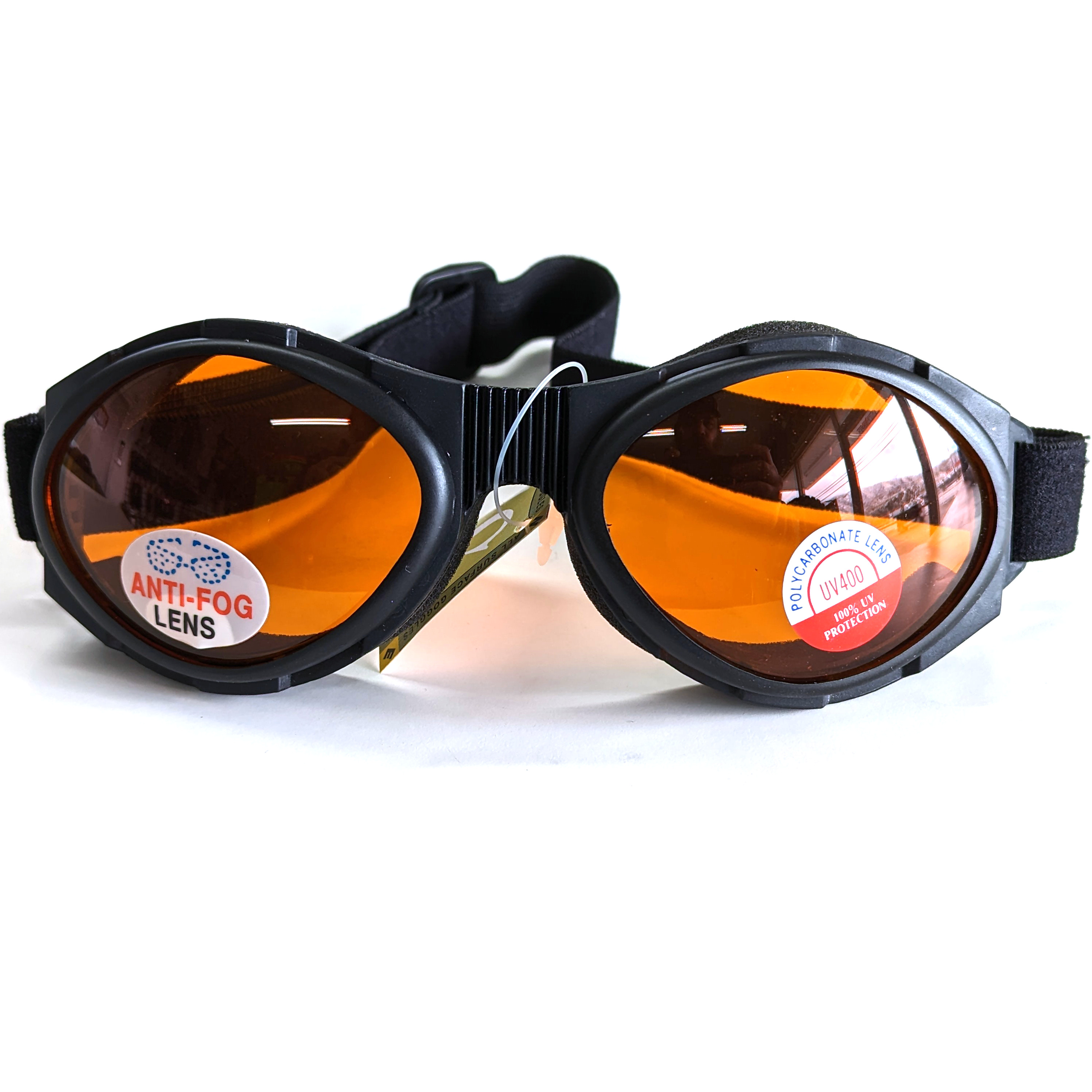 A30 Riding Goggles, Amber Lens w/ Foam Padded & Vented Frame - Click Image to Close