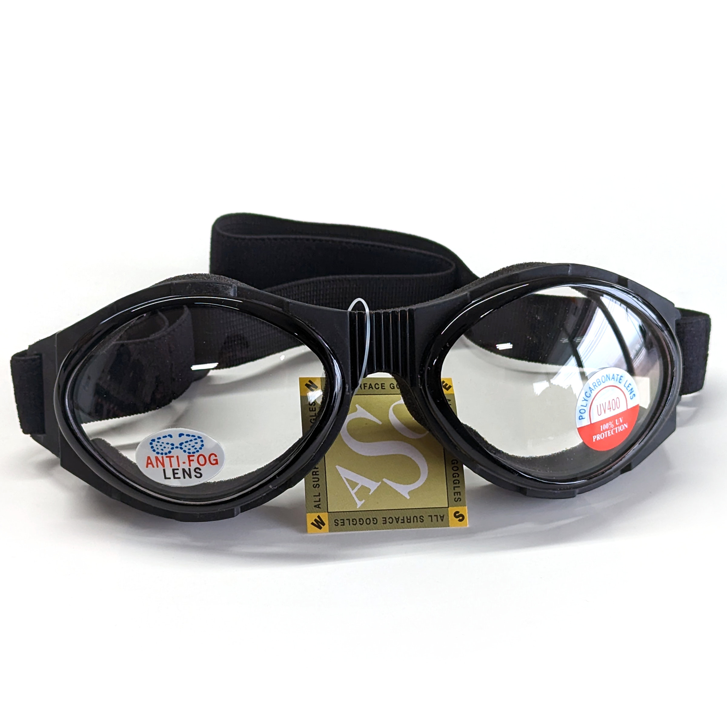 A30 Riding Goggles, Clear Lens w/ Foam Padded & Vented Frame - Click Image to Close