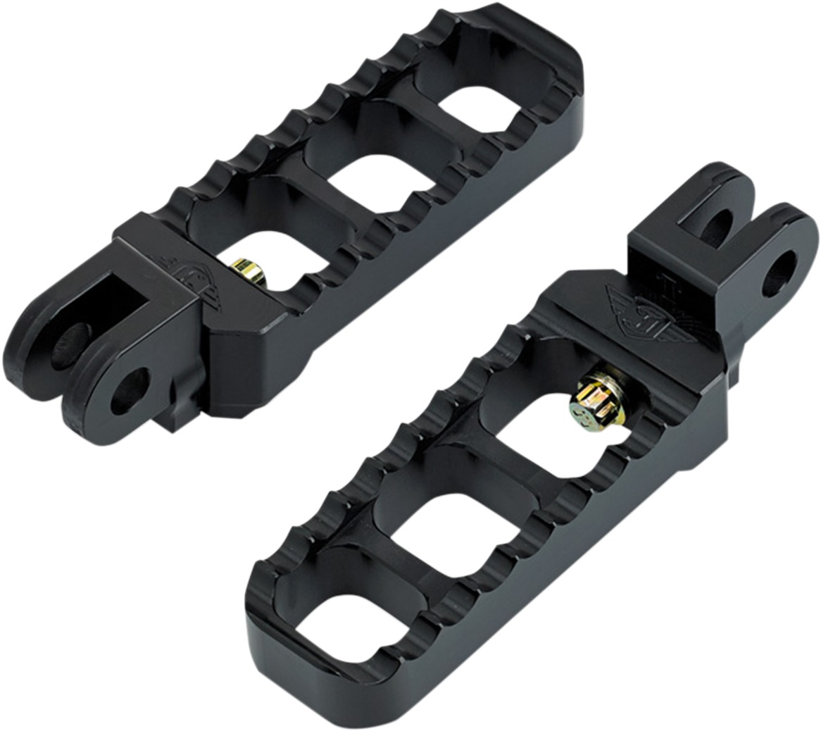 Joker Machine Serrated Footpegs Black Pair For Triumph Bonneville T100 Scrambler - Click Image to Close