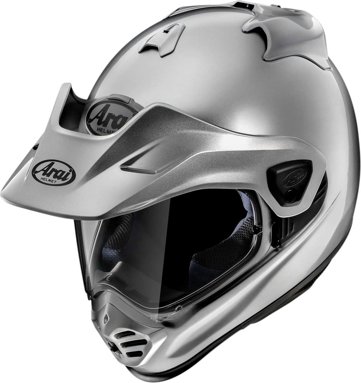 Arai XD-5 Helmet 2XL Aluminum Silver Gloss - Dual sport helmet in 2XL Aluminum Silver Gloss - Click Image to Close