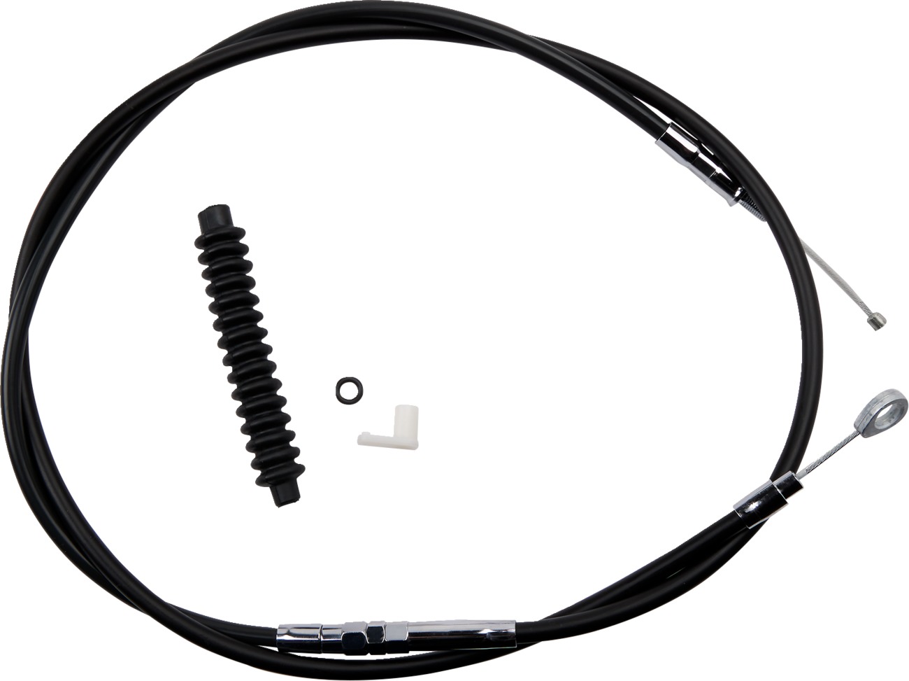 Drag Specialties Black Vinyl Clutch Cable +10in For Harley Touring - Black clutch cable +10in For Harley Touring Models - Click Image to Close