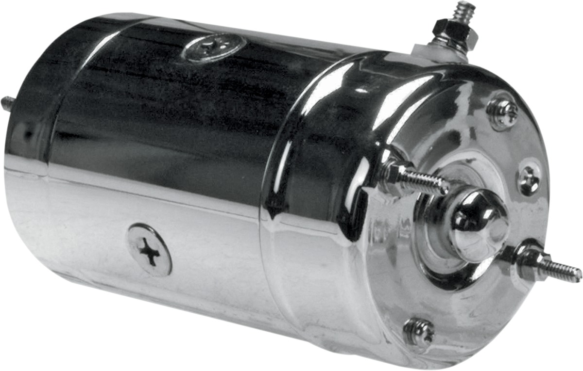 Chrome High Torque Starter - Replaces 31570-73 On 71-88 Harley w/ Hitachi Starters - Click Image to Close