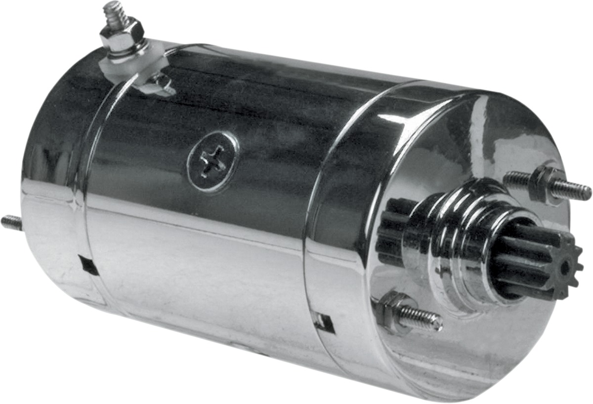 Chrome High Torque Starter - Replaces 31570-73 On 71-88 Harley w/ Hitachi Starters - Click Image to Close