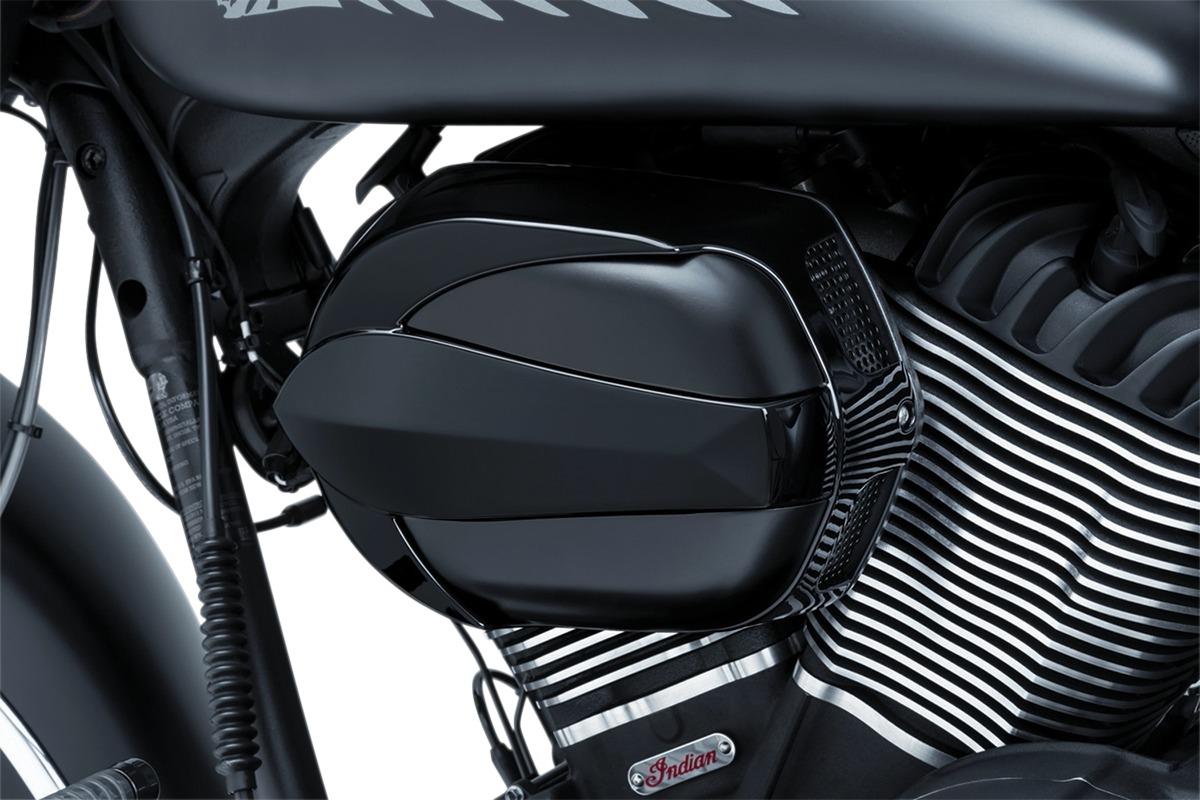 Kuryakyn Air Cleaner Black by John Shope Fits Indian Models - Click Image to Close