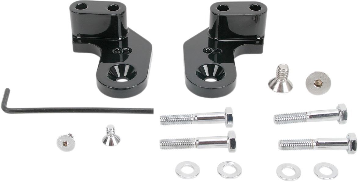 Passenger Floorboard Brackets - Black - For 99-17 Yamaha V-Star - Click Image to Close