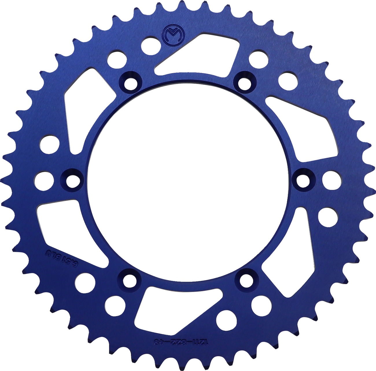 Moose Offroad Rear Aluminum Sprocket 49T Blue 520 Chain - Rear sprocket, 49T, Blue, For Beta, Gas Gas, Sherco, Suzuki - Click Image to Close