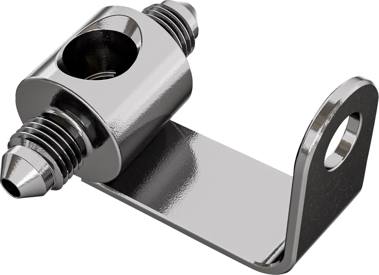 Goodridge Universal Rear Brake Switch Holder with Bracket, Silver - Universal rear brake switch holder for Goodridge lines - Click Image to Close