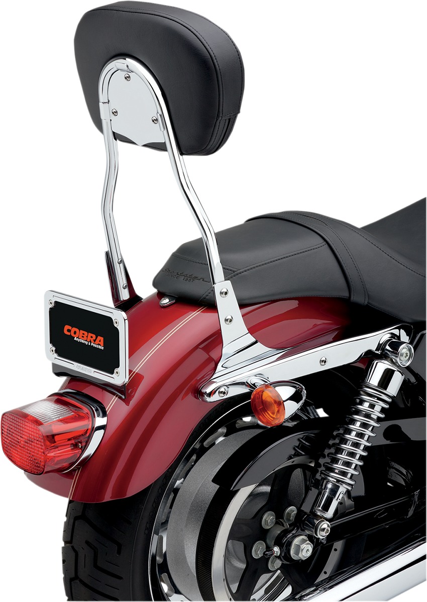 Round 17" Sissy Bar Chrome - For 04-18 Harley XL Sportster - Click Image to Close