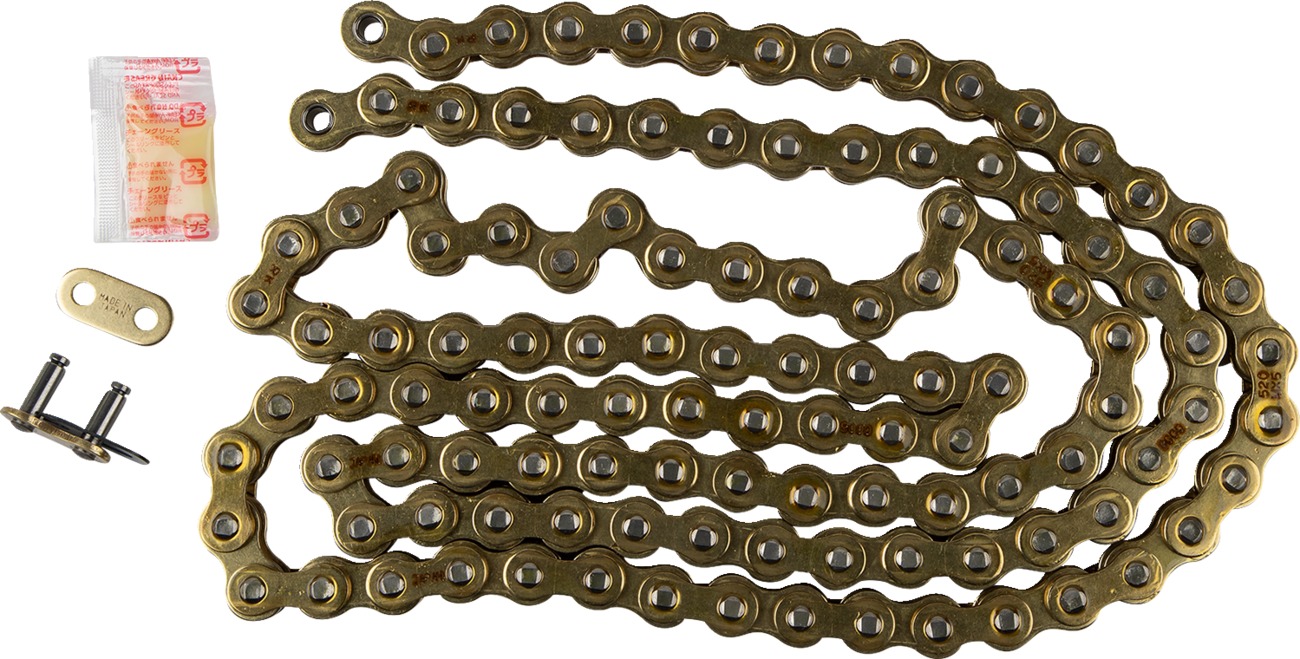 RK Chain GB520MXZ5-116 520 MXZ5 Non-Sealed Gold 116 Links - Non-sealed gold 520 chain, 116 links, off-road use - Click Image to Close