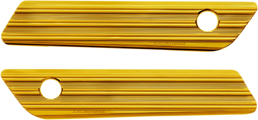 Arlen Ness Saddlebag Latch Covers Gold - Click Image to Close