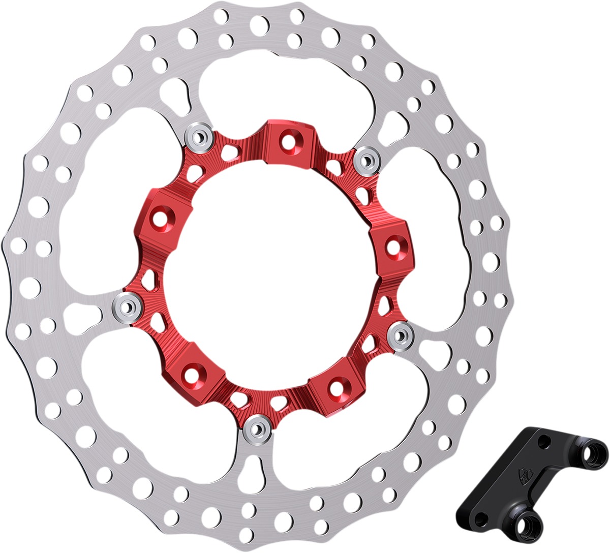 14" Full Floating Rotor Kit - 14"Floating Rt Spoke Red - Click Image to Close