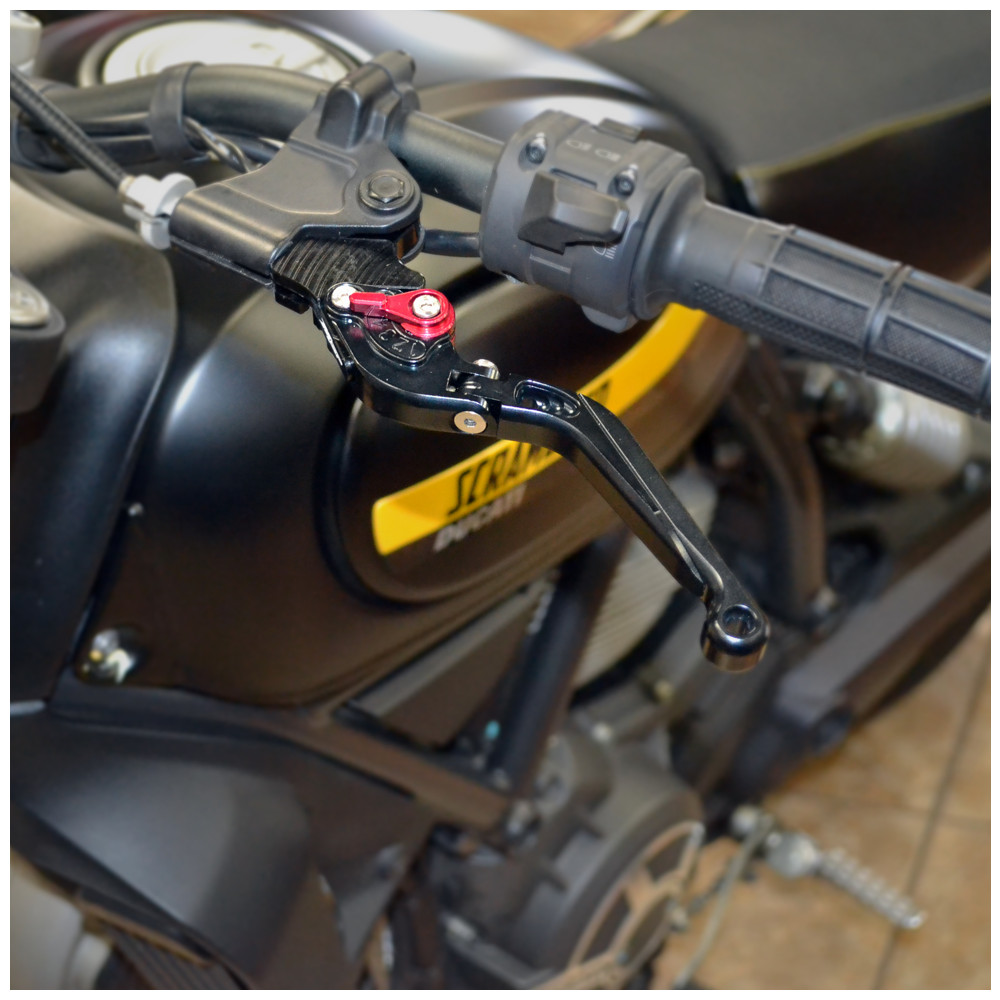 Black Adjustable Brake & Clutch Lever Set - Ducati Scrambler 800 - Click Image to Close