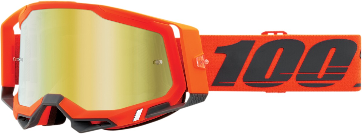Racecraft 2 Gray / Kerv / Orange Goggles - Gold Mirrored Lens - Click Image to Close