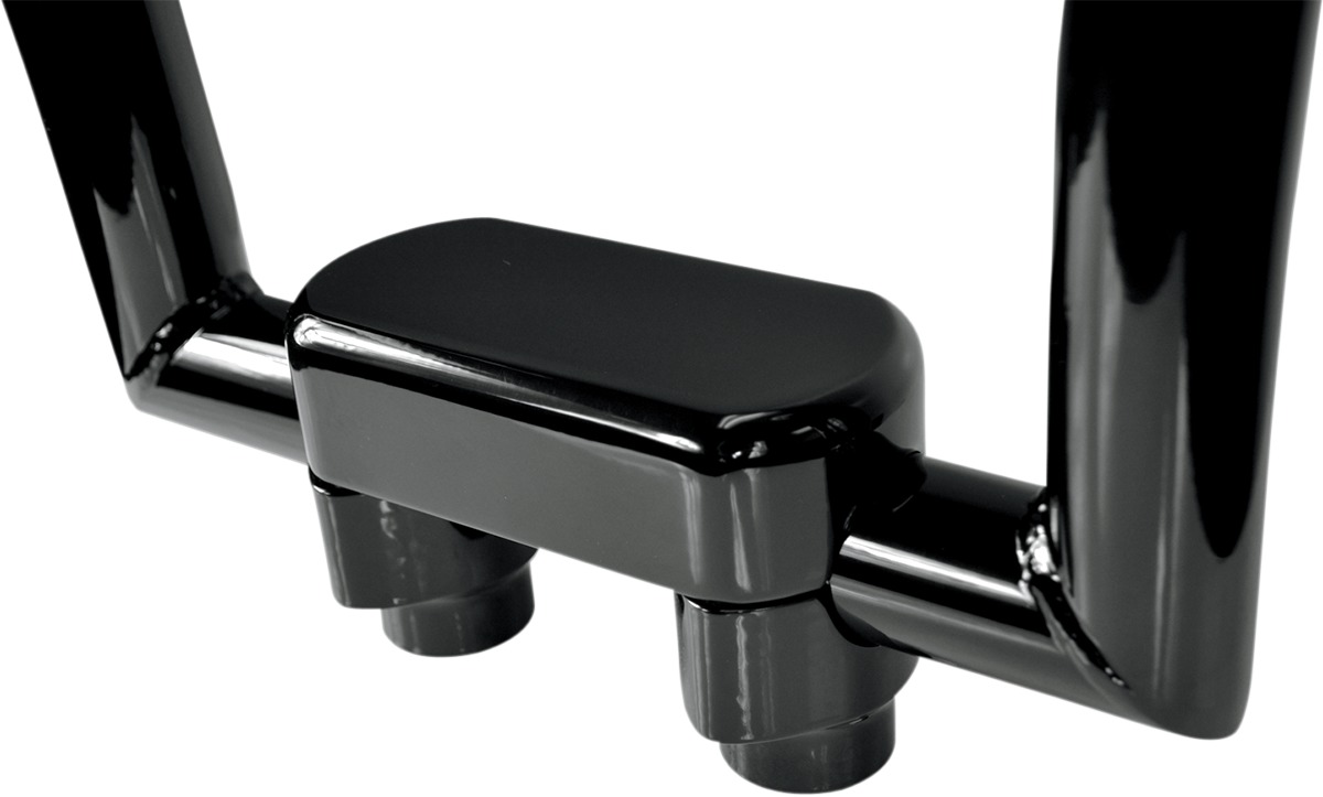 Drag Specialties Big Buffalo Handlebar Riser & Top Clamp Kit Black - Straight 1-1/2 in. riser kit with clamp, black gloss - Click Image to Close
